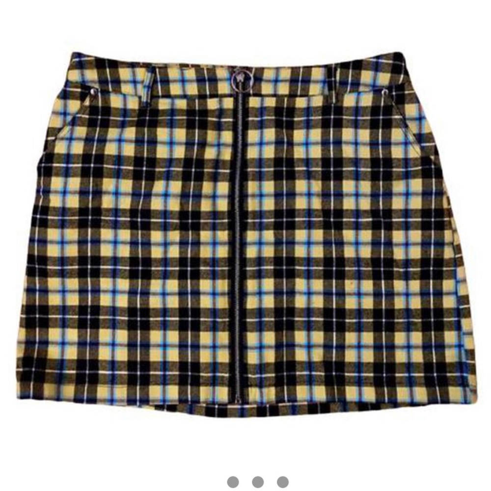 Yellow and black o ring mini skirt